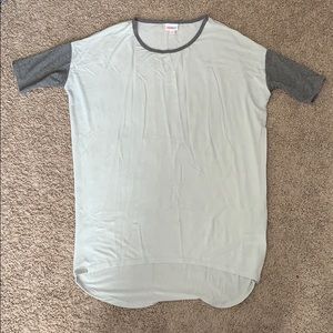 LuLaRoe Irma Tunic XS Mint and Grey Super Soft